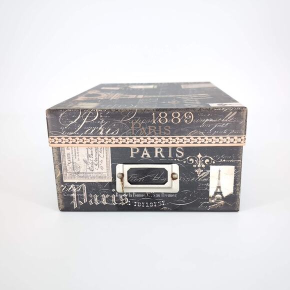 Paris Eiffel Tower 1889 Black Recollections Storage and Organization Box - GUC - Picture 1 of 12